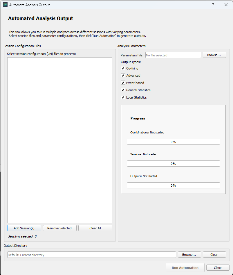 Automation dialog